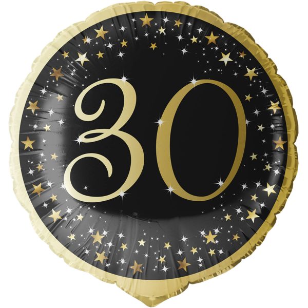Folienballon Standard Holographic Starlight Birthday 30