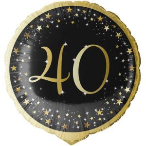 Folienballon Standard Holographic Starlight Birthday 40