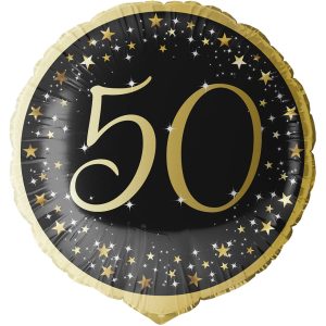 Folienballon Standard Holographic Starlight Birthday 50