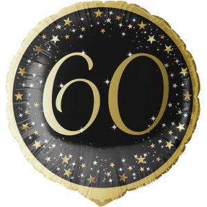 Folienballon Standard Holographic Starlight Birthday 60