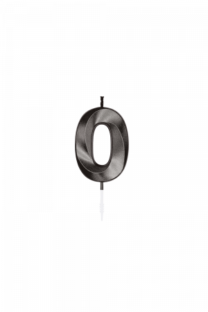 1060-0-PR Tortenkerze metallic schwarz Nr. 0