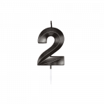Tortenkerze metallic schwarz Nr.2