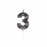 Tortenkerze metallic schwarz Nr.3