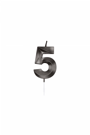 Tortenkerze metallic schwarz Nr.5