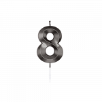Tortenkerze metallic schwarz Nr.8