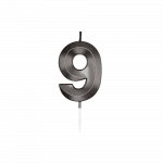 Tortenkerze metallic schwarz Nr.9