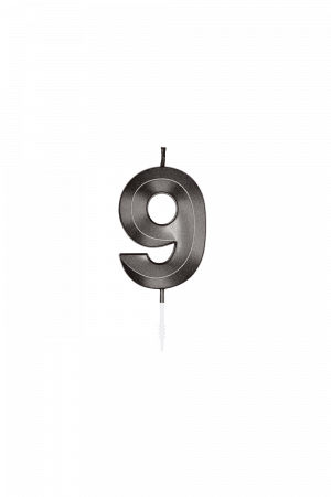 1069-9-PR Tortenkerze metallic schwarz Nr.9