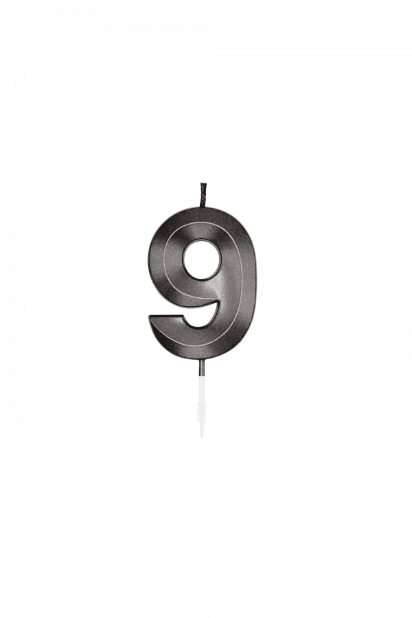 Tortenkerze metallic schwarz Nr.9