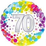 Folienballon Birthday "70" Colourful Confetti