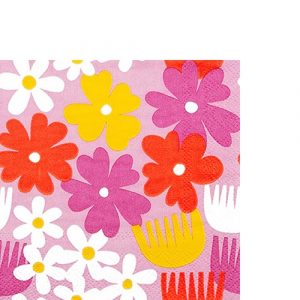 20 kleine Cocktailservietten Mademoiselle - Moderne Blütenwelt rosa 25x25cm