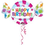 Folienballon - Form - Bonbon "HAPPY BIRTHDAY!" - 101 x 60 cm