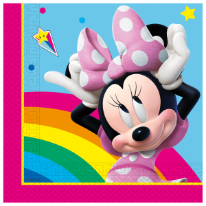 20 Papierservietten, 33 x 33 cm – Minnie Rainbow "Make Me Smile"