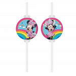 4 Trinkhalme aus Papier – Minnie Rainbow "Make Me Smile"