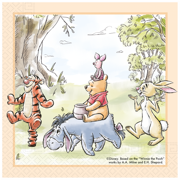 20 Papierservietten, 33 x 33 cm Winnie The Pooh die Natur