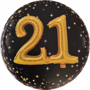 Folienballon Multi Holographic Starlight Birthday 21