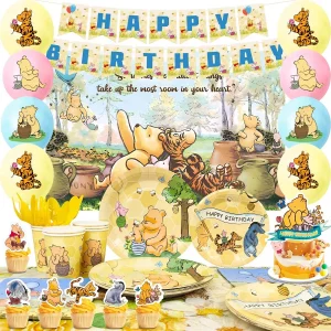 Winnie the pooh 1 FSC-Papier-Dreieck-Fahnenkette (9 Fahnen) "Make Me Smile"