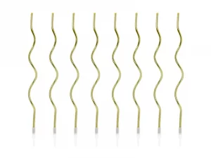 Gedrehte Geburtstagskerzen, gold, 14cm