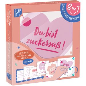 12 Flip Servietten "romantischer Abend" 33x33cm, beidseitig bedruckt