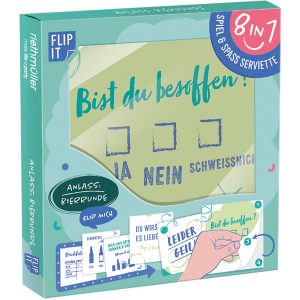 12 Flip Servietten "Bierrunde" 33x33cm, beidseitig bedruckt