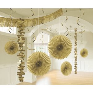 Deko-Set gold Papier / Folie 18-teilig