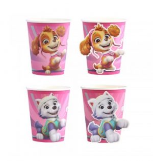 8-gobelets-3d-250ml-plastic-free-pat-patrouille-dia-5-2cm-x-8-8cm-dia-haut-7-5cm 8 Paw Patrol Pink Becher 250ml