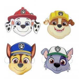 8-masques-papier-4-ass-pat-patrouille-tailles-assorties 8 Papiermasken Paw Patrol