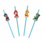 8 Papierstrohhalme Paw Patrol