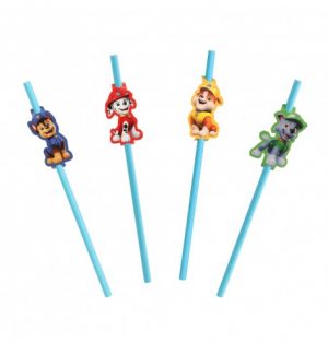 8 Papierstrohhalme Paw Patrol