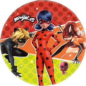 8 Teller Miraculous rund Papier 23 cm