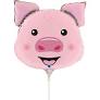 Folienballon Mini Shape "Schwein", ca.25cm luftgefüllt