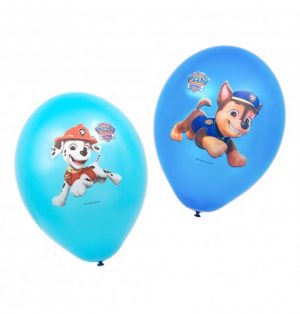set-6-ballons-latex-2-assortis-bleus-pat-patrouille-dia-27cm 6 Latexballon Blau Paw Patrol 27cm