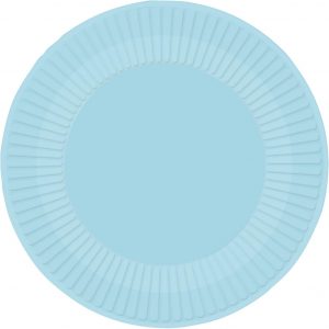 u 8 Teller hellblau rund Papier 23cm