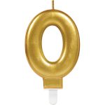 Zahlenkerze 0 Sparkling Celebrations Gold 8cm