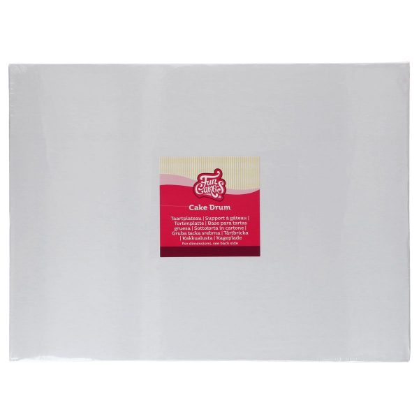FunCakes Tortenplatte Rechteckig 40x 30cm -Weiß- 20mm