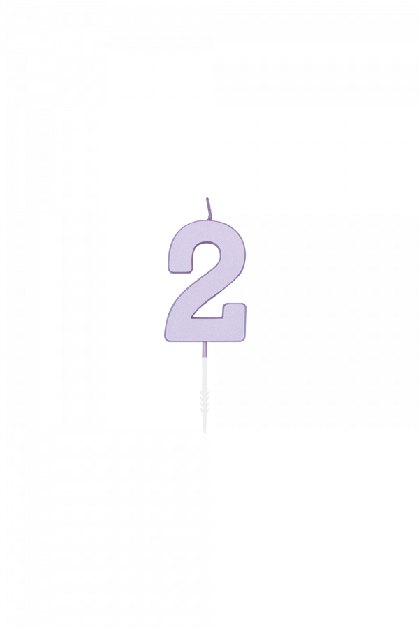 Tortenkerze 4,5cm pastelllila 2