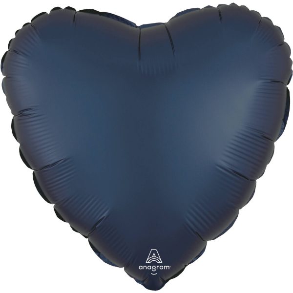 21 Standard Satin True Navy Herz Folienballon 45cm