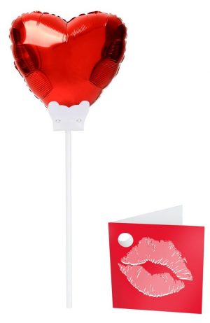 23 Folienballon Herz+Karte 15cm