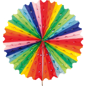 Wabenfächerdeko Regenbogen - 45cm