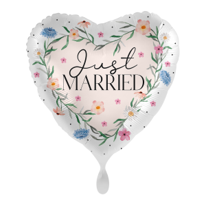 Folienballon Floral Just Married - 43cm