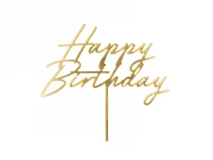 big_KPT83-019_01_S Torten-Topper Happy Birthday, 18x16.5 cm, gold