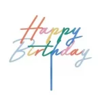 Torten-Topper Happy Birthday, 18x16.5 cm, bunt