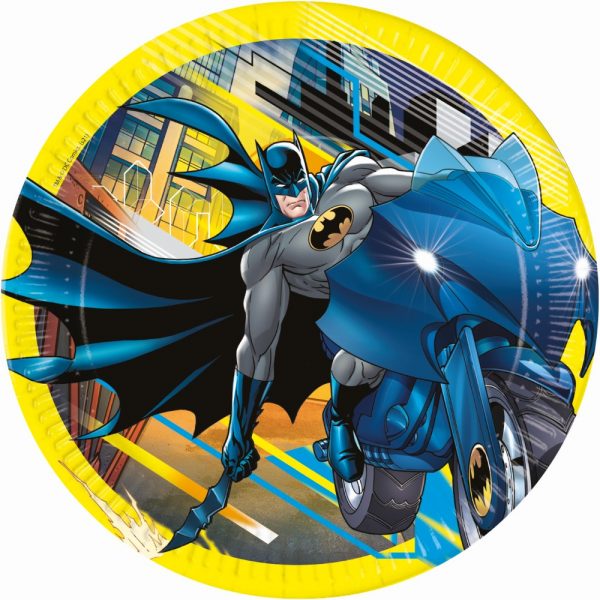 8 Teller Batman rund Papier 23 cm