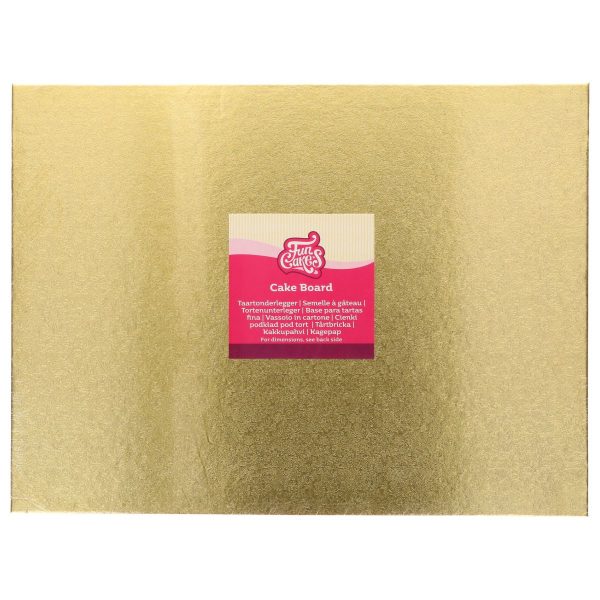FunCakes Cake Board Oblong Gold 40x30cm