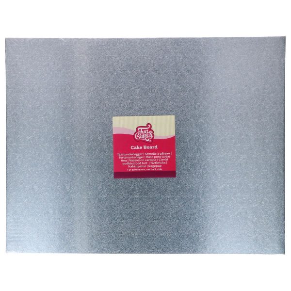 FunCakes Cake Board Oblong Silver 45x35cm