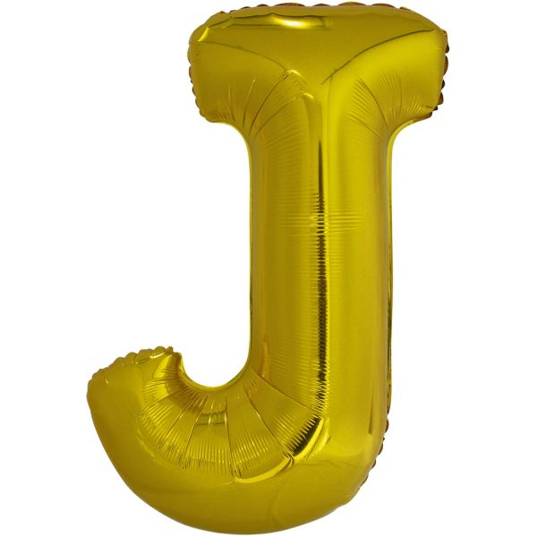 Folienballon SuperShape Buchstabe J Gold, 84cm x 58 cm