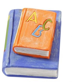 Schulbücher orange/blau zur Einschulung, 40 mm