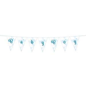 Mini-Wimpelkette aus Papier, 2 m – Baby Boy