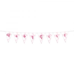 Mini-Wimpelkette aus Papier, 2 m – Baby Girl
