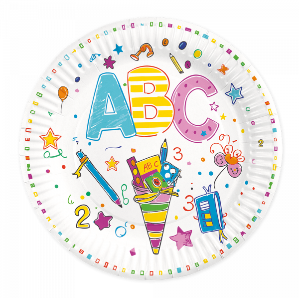 6911 8 Pappteller ABC 23cm FSC