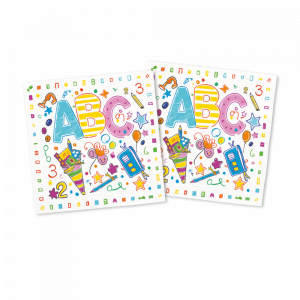 20 3-lagige Papierservietten 33 x 33 cm – ABC